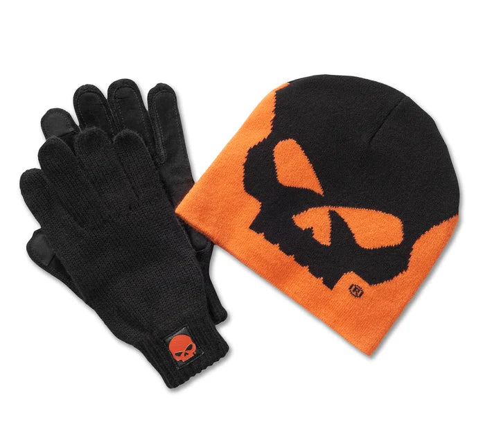 harley davidson skull handschuhe Harley Davidson Set Beanie und Handschuhe Willie G Skull