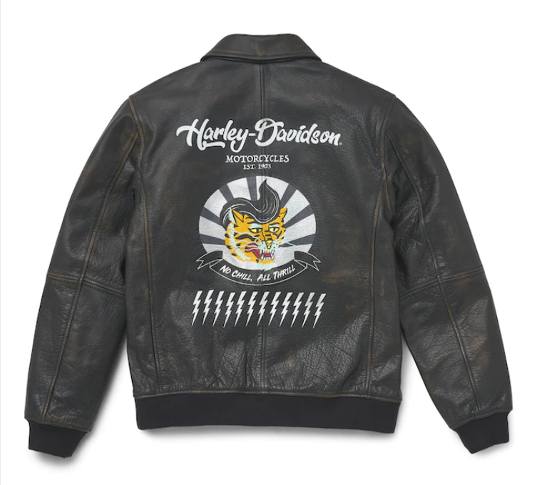 Chaqueta de cuero casual de chaqueta Harley-Davidson, cuero, Ref