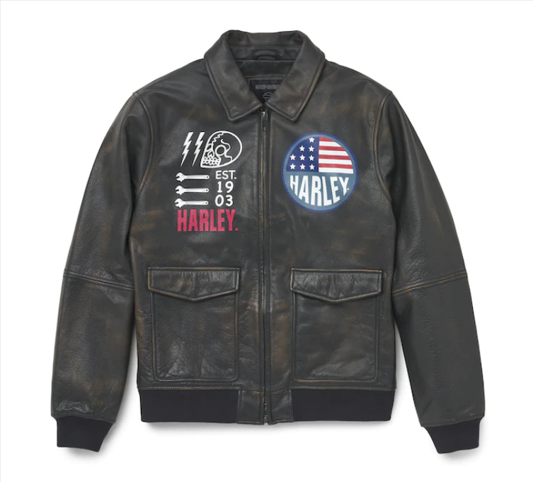 Harley Davidson Jacket Casual leather jacket Leather Brown Ref