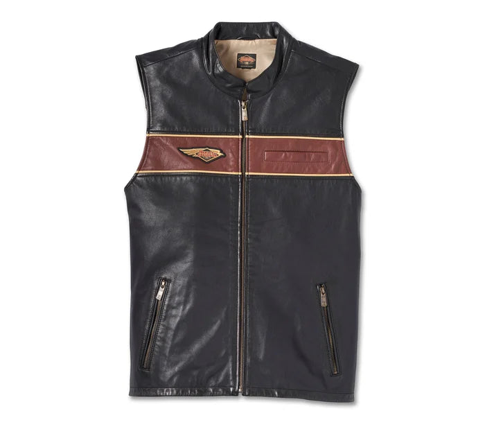 Gilet In Pelle Uomo - Stile Rocker E Motociclista Con Zip A Scomparsa - Foto 14