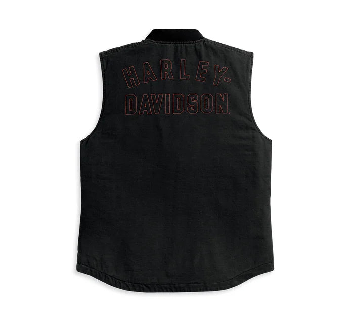 HARLEY DAVIDSON Gilet da uomo in tela Forever Harley - Black