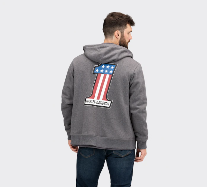 Harley Davidson Sweatshirt with zip and gray hood Rif. 96258 22vm