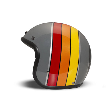 Harley Davidson (DMD product) Vintage Jet Curve Motorcycle helmet - Gray yellow orange red REF.1JTS300CV