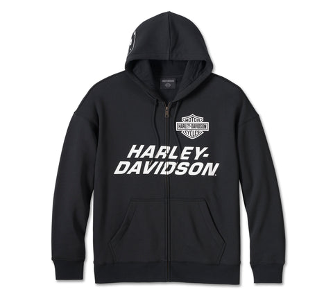 Sweat à zip-up Harley Davidson avec Scaramin 'Eagle Men's Hood-Black Beauty Ref 96011-24VM