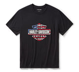 HARLEY DAVIDSON Camicia da uomo a maniche corte con stelle e strisce - Harley Black REF.96180-26VM