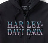 HARLEY DAVIDSON Felpa con cappuccio con zip completa con brillantini alati da donna REF. 96221-26VW
