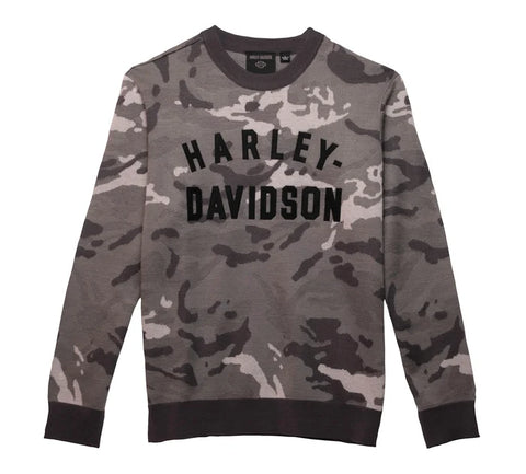 HARLEY DAVIDSON Maglione mimetico Staple da uomo - Camo - Grigio Codice articolo: 96310-23VM