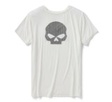 Camiseta HARLEY DAVIDSON Mujer Willie G Skull Bling - Cloud Dancer REF.96332-26VW