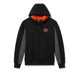 HARLEY DAVIDSON Men's H-D Essential Full Zip Hoodie - Colorblock - Harley Black & Asphalt REF.96422-26VM