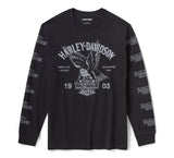 HARLEY DAVIDSON H-D American Classic Eagle men's long-sleeved t-shirt with graphics - Harley Black REF.96498-26VM
