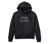 HARLEY DAVIDSON Felpa con cappuccio pullover da donna con borchie - Harley Black. REF.96570-24VW.