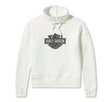 HARLEY DAVIDSON Pullover con collo a imbuto Essential Bar & Shield da donna - Cloud Dancer REF.96754-25VW