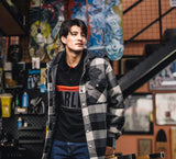 HARLEY DAVIDSON Traveler Hemdjacke mit Kapuze – Kariert – Asphalt & Harley Black REF.96806-25VM