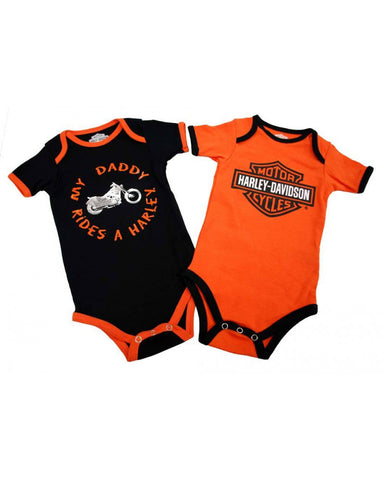 Harley-Davidson® Baby Boys' Daddy Rides A Harley Creeper 2-Pack ref. 1153042