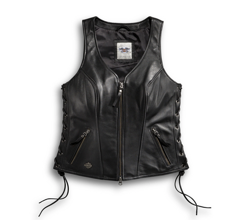 Gilet en cuir de l'avenue Harley Davidson pour les femmes Réf. 98071-14vw