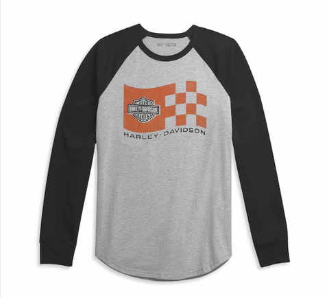 Harley-Davidson T-shirt grigia  baseball race ref. 96318-21VM